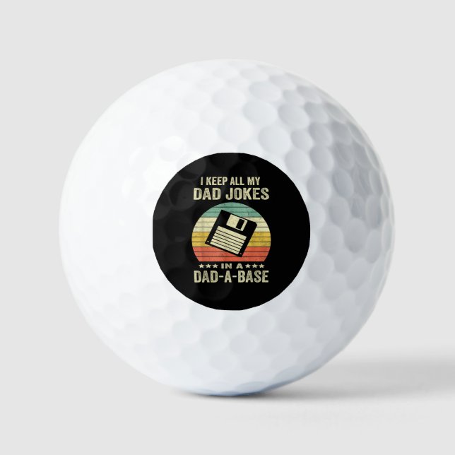 Mens Funny dad Jokes in dad-a-Base Golf Balls (Front)