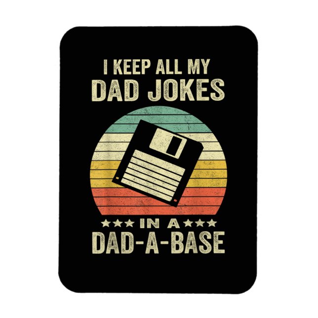 Mens Funny dad Jokes in dad-a-Base Magnet (Vertical)