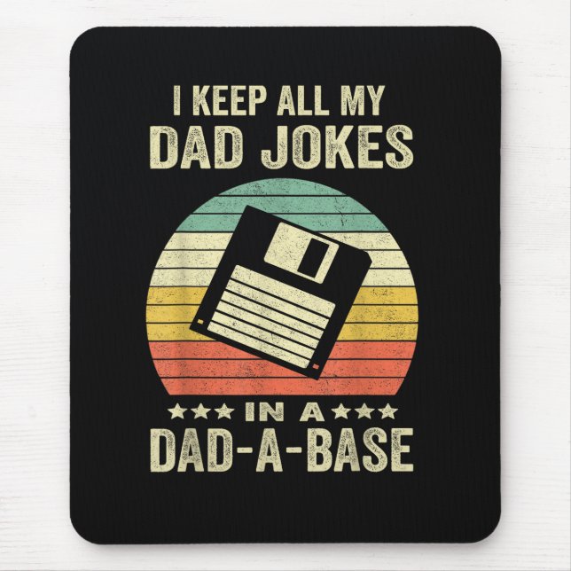Mens Funny dad Jokes in dad-a-Base Mouse Pad (Front)