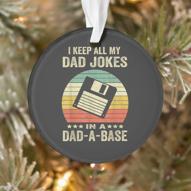Mens Funny dad Jokes in dad-a-Base Ornament (Tree)