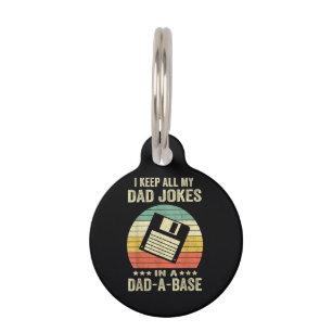 Mens Funny dad Jokes in dad-a-Base Pet Tag