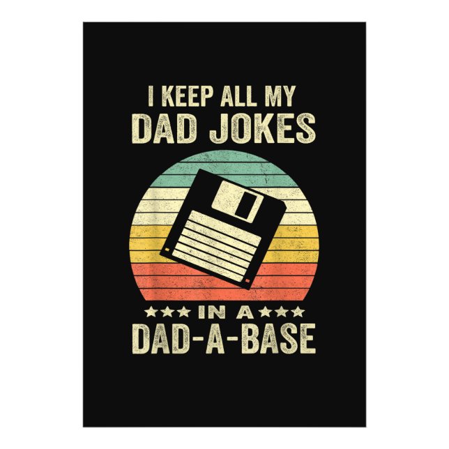 Mens Funny dad Jokes in dad-a-Base Photo Print (Front)