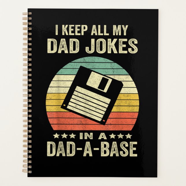 Mens Funny dad Jokes in dad-a-Base Planner (Front)