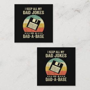 Mens Funny dad Jokes in dad-a-Base Square Business Card