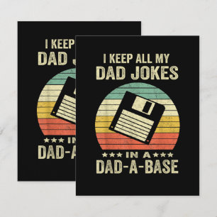 Mens Funny dad Jokes in dad-a-Base Thank You Card