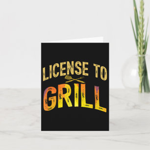 Mens Funny Dad Loves Bbq License To Grill Meat Smo Card