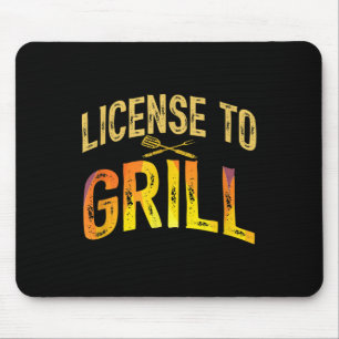Mens Funny Dad Loves Bbq License To Grill Meat Smo Mouse Pad