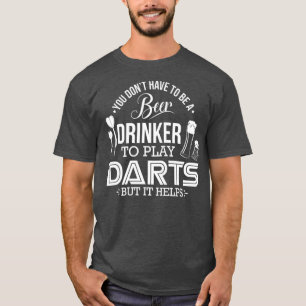 Mens Funny Darts Player  Beer Drinker Design T-Shirt