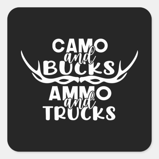 Mens Funny Deer Hunting Humour T Shirts for Men Square Sticker (Front)