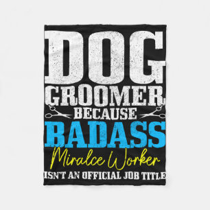 Mens funny dog salon performance fleece blanket