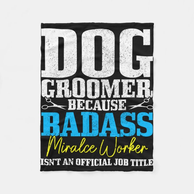 Mens funny dog salon performance  fleece blanket (Front)