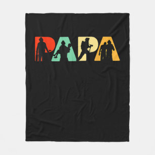 Mens Funny Fathers Day Gift  Funny Firefighter Dad Fleece Blanket