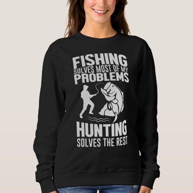 Mens Funny Fishing Solves Most Of My Problems Fish Sweatshirt (Front)