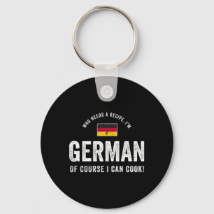 Mens Funny German Food Chef Flag Cute Cooking Flag Key Ring