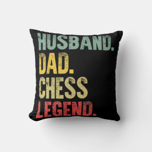 Mens Funny Gift Husband Dad Chess Legend Cushion
