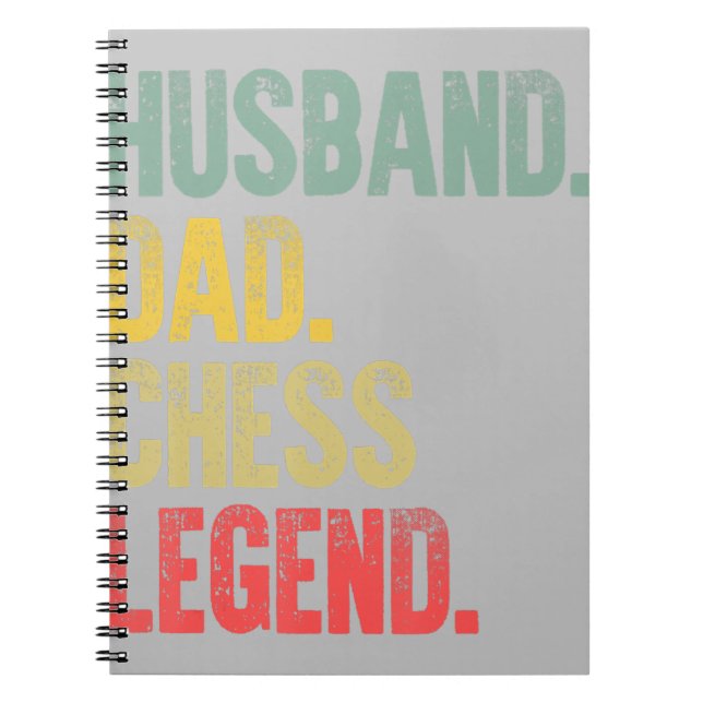 Mens Funny Gift Husband Dad Chess Legend Notebook (Front)