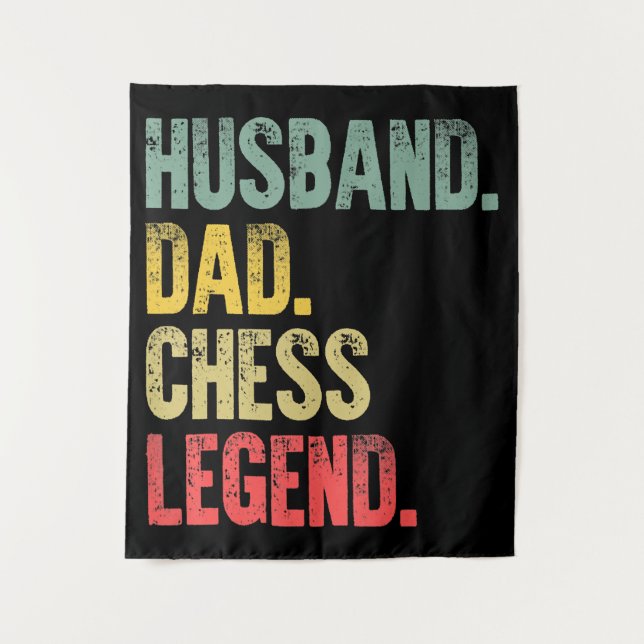 Mens Funny Gift Husband Dad Chess Legend Tapestry (Front)