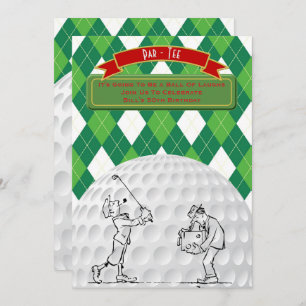 Men's Funny GOLF Birthday Invitations - Vintage