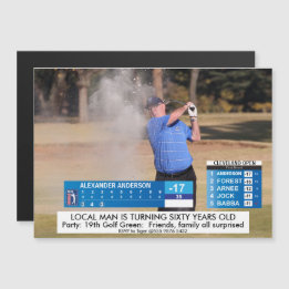 Mens Funny ⛳ Golf News 40th 50th 60th Birthday 