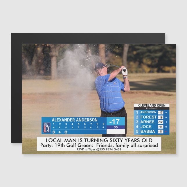 Mens Funny ⛳ Golf News 40th 50th 60th Birthday  (Front/Back)