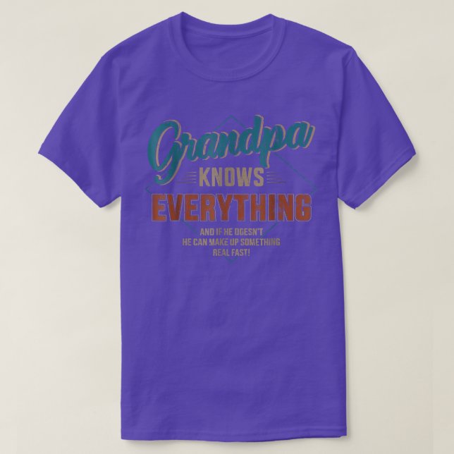 Mens Funny Grandpa Knows Everything For Father's D T-Shirt (Design Front)
