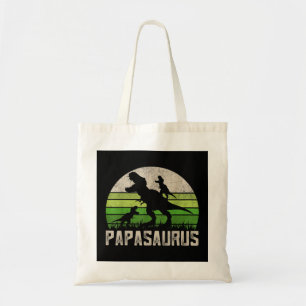 Mens Funny Grandpa Shirts, Papasaurus Dinosaur 2 K Tote Bag