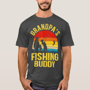 Mens Funny Grandpas Fishing Buddy For Dad T-Shirt