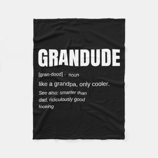 Mens Funny Grandude Cool Grandpa Novelty  Fleece Blanket (Front)