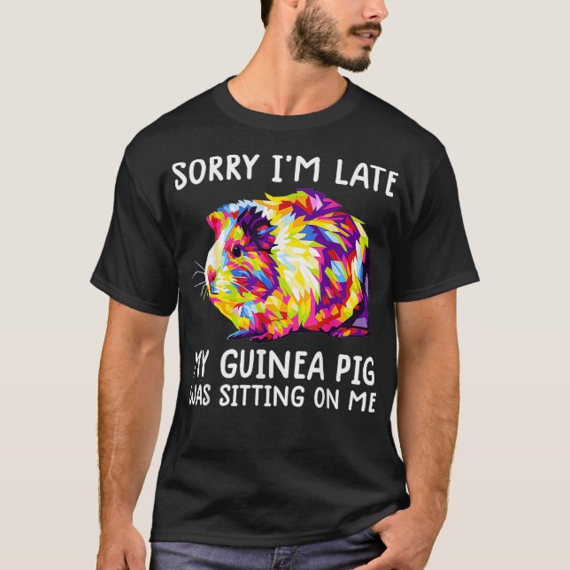 Mens funny guinea pig shirt tee guinea pig was sit (Front)