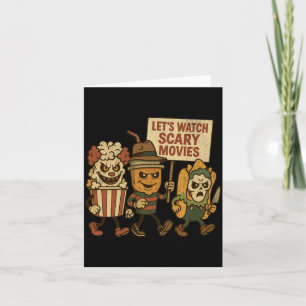 Mens Funny Halloween Lets Watch Y Movies Horror Card