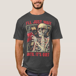 Mens Funny Halloween Teacher Men Skeleton Drinkin T-Shirt