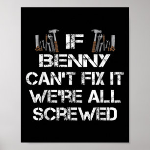 Mens Funny Handyman Quote Personalised Benny Gift  Poster