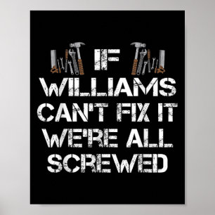 Mens Funny Handyman Quote Personalised Williams Gi Poster