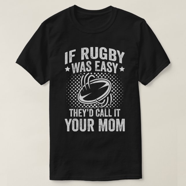 Mens Funny If Rugby Was Easy Rugby Player  T-Shirt (Design Front)