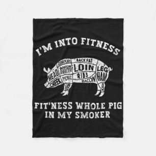 Mens Funny Im Into Fitness Bbq Smoker Barbercue Sm Fleece Blanket