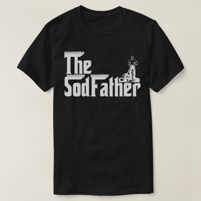 Mens Funny Landscaper The Sodfather Mens Grass Cut T-Shirt (Design Front)