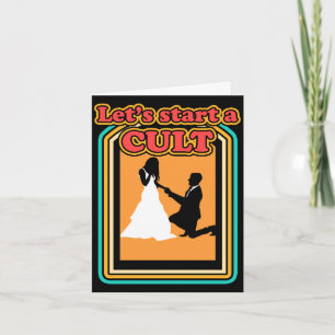 Mens funny let´s start cult married wedding groom card
