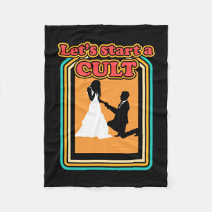 Mens funny let´s start cult married wedding groom fleece blanket