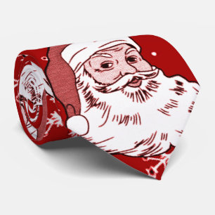 Men's Funny Loud Santa Red Christmas Tie