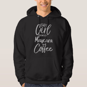 Mens Funny Makeup Saying This Girl Runs on Mascara Hoodie