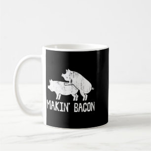 Mens Funny Making Bacon Art For Men Women Cool Pig Coffee Mug