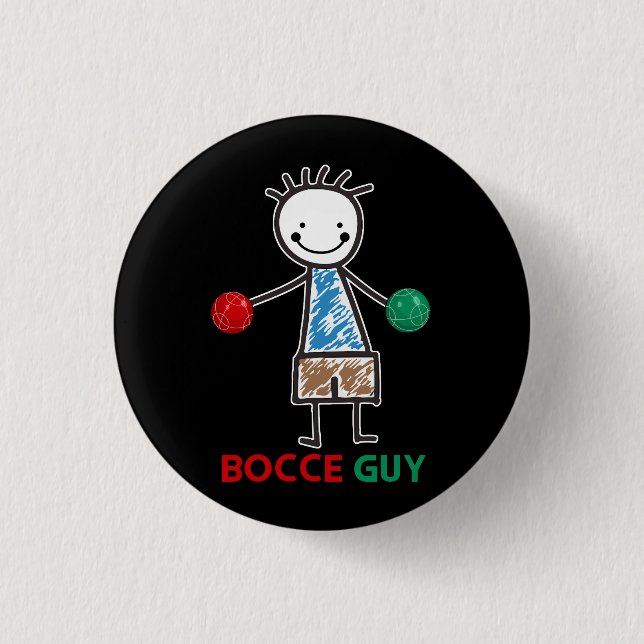 Mens Funny Meme Bocce Ball Design Boys Bocci Sport 3 Cm Round Badge (Front)