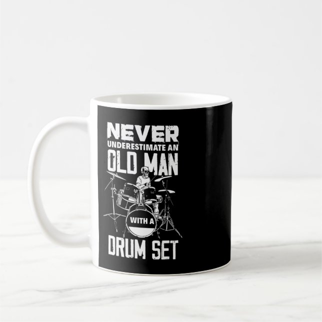 Mens Funny Never Underestimate An Old Man With A D Coffee Mug (Left)