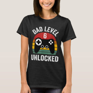 Mens Funny New Dad Shirt Dad Level 6 Unlocked For 