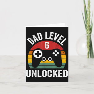 Mens Funny New Dad Shirt Dad Level 6 Unlocked For Card