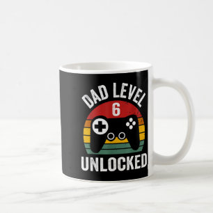 Mens Funny New Dad Shirt Dad Level 6 Unlocked For  Coffee Mug