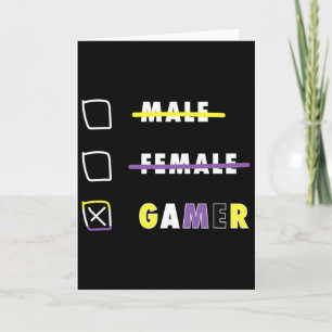Mens Funny Nonbinary Gamer En  Card
