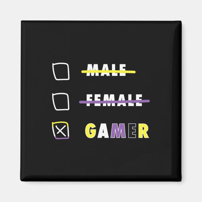Mens Funny Nonbinary Gamer En  Magnet (Front)