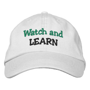 Mens Funny Novelty Golf WATCH AND LEARN Embroidered Hat
