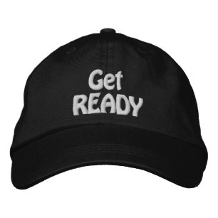 Mens Funny Novelty Sports GET READY Embroidered Hat
